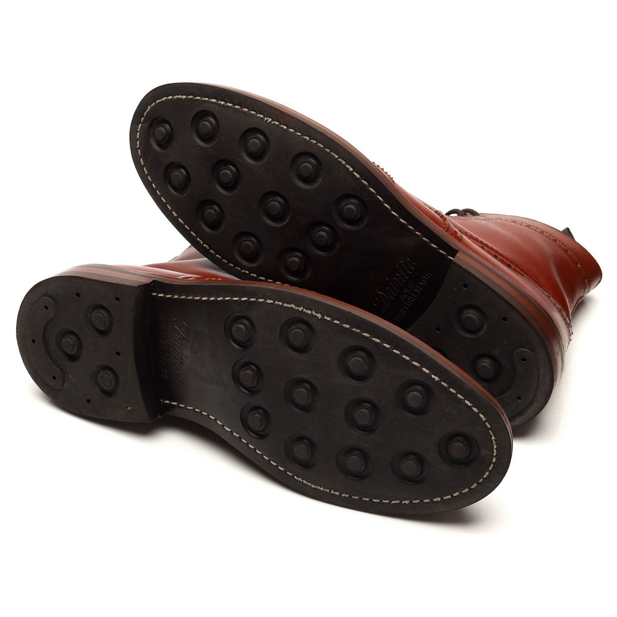 &#39;Stow&#39; Brown Leather Brogue Boots UK 8.5