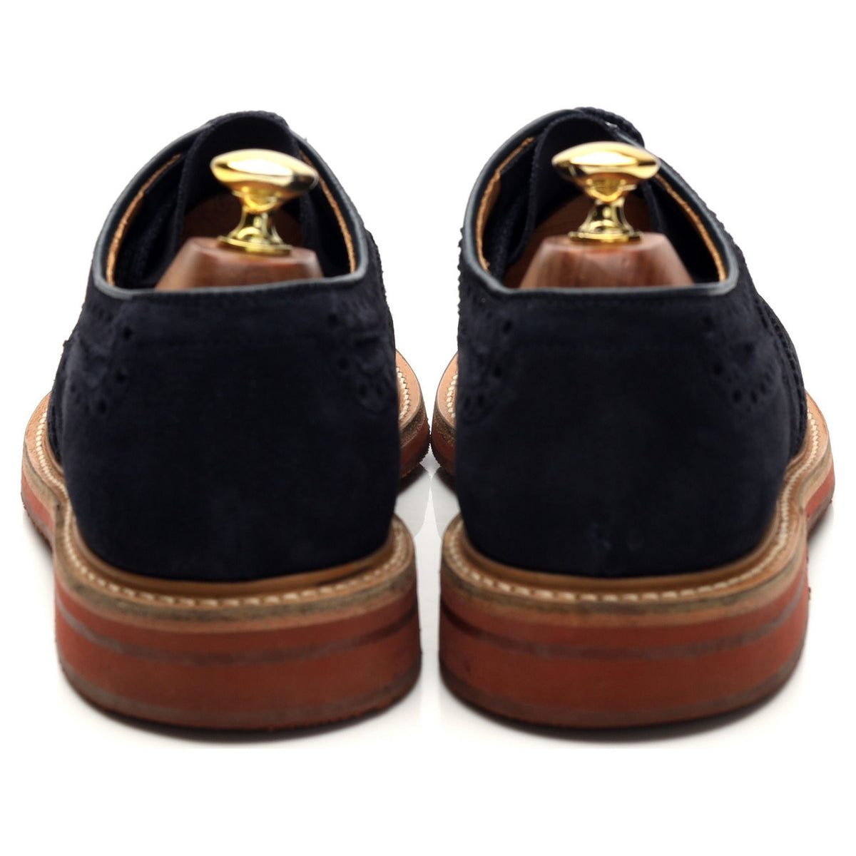 &#39;Orby&#39; Navy Blue Suede Derby Brogues UK 8 G