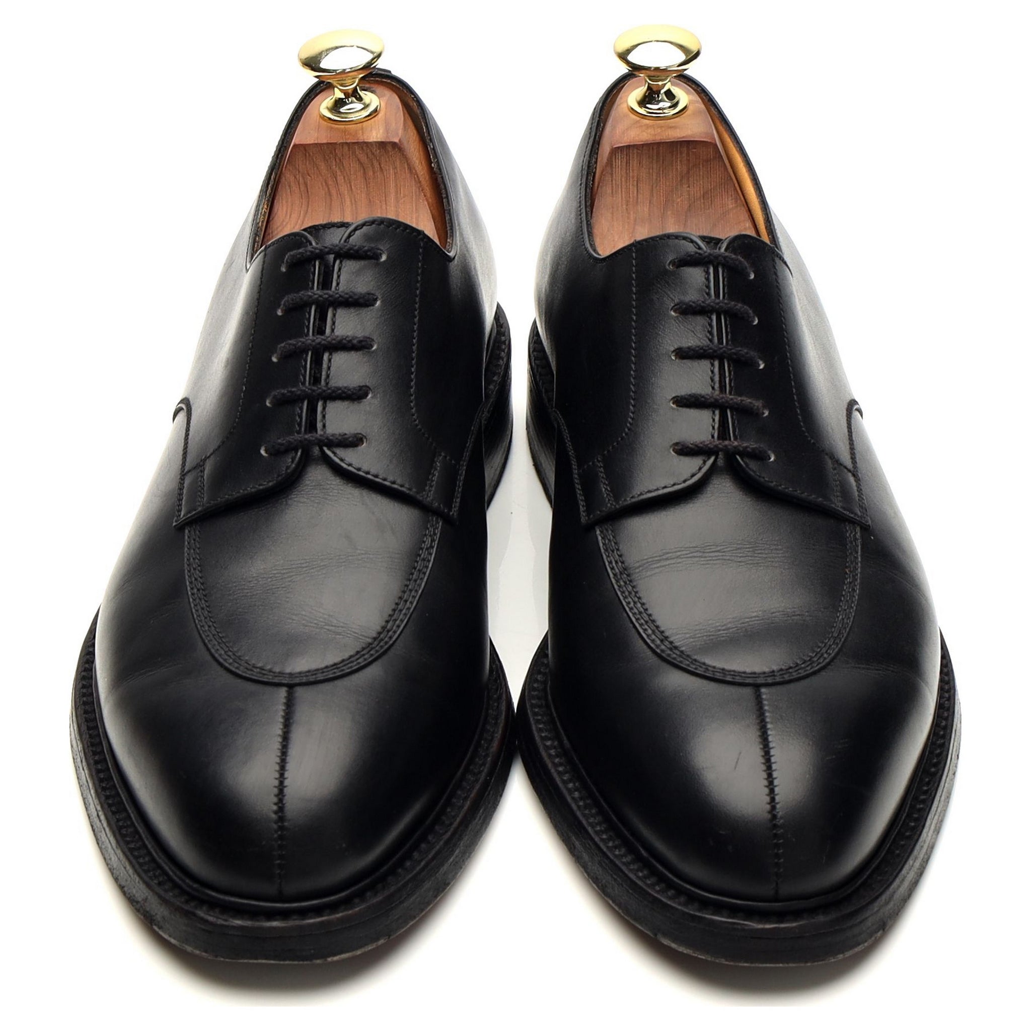 Half-Hunt' Black Leather Split Toe Derby 7 D UK 7.5 - Abbot's Shoes