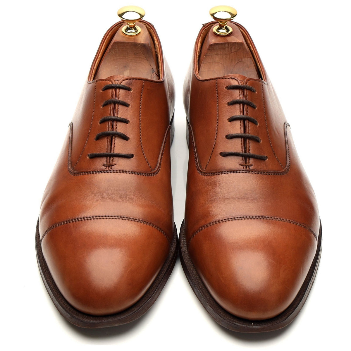 &#39;Whitehall&#39; Tan Brown Leather Oxford UK 9.5 E
