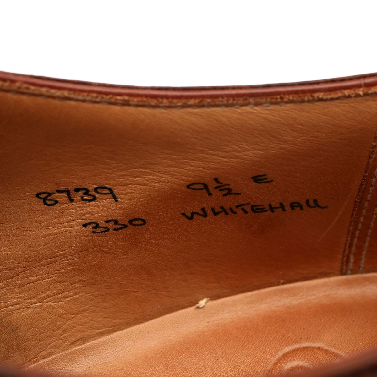 &#39;Whitehall&#39; Tan Brown Leather Oxford UK 9.5 E