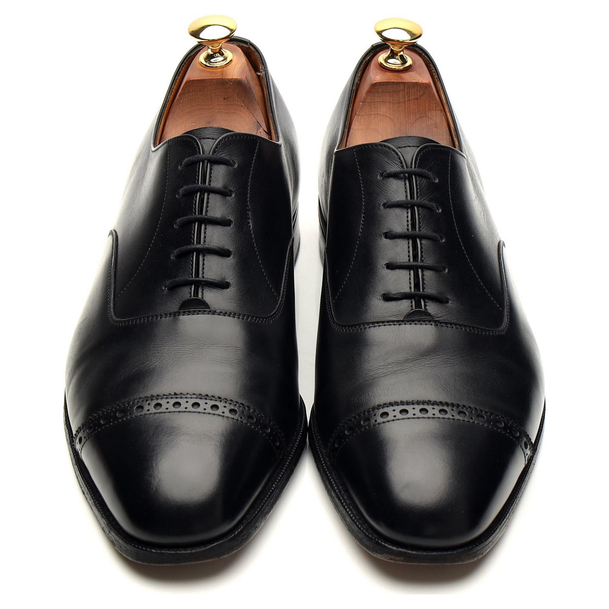 Foster &amp; Son Black Leather Oxford UK 9 F