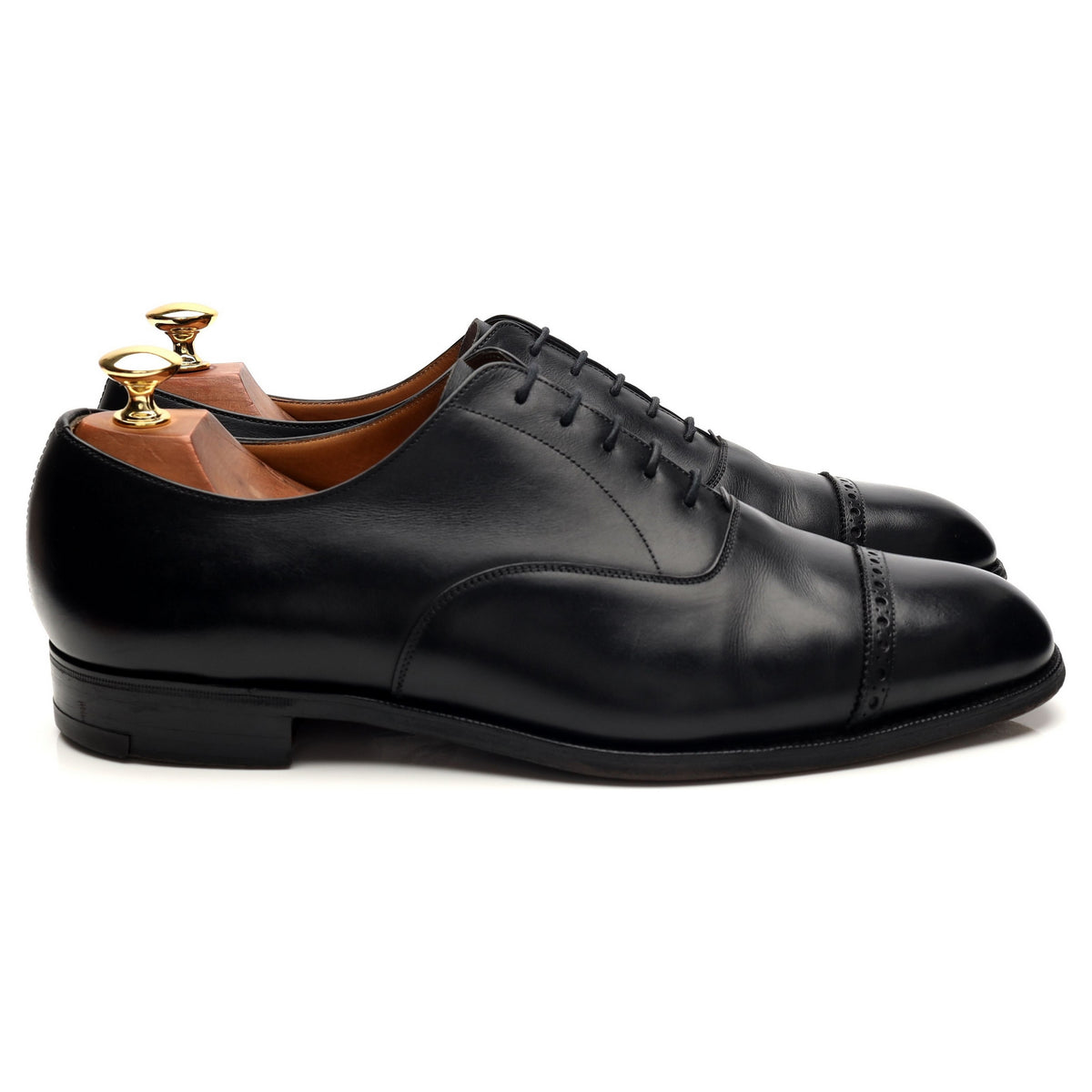 Foster &amp; Son Black Leather Oxford UK 9 F