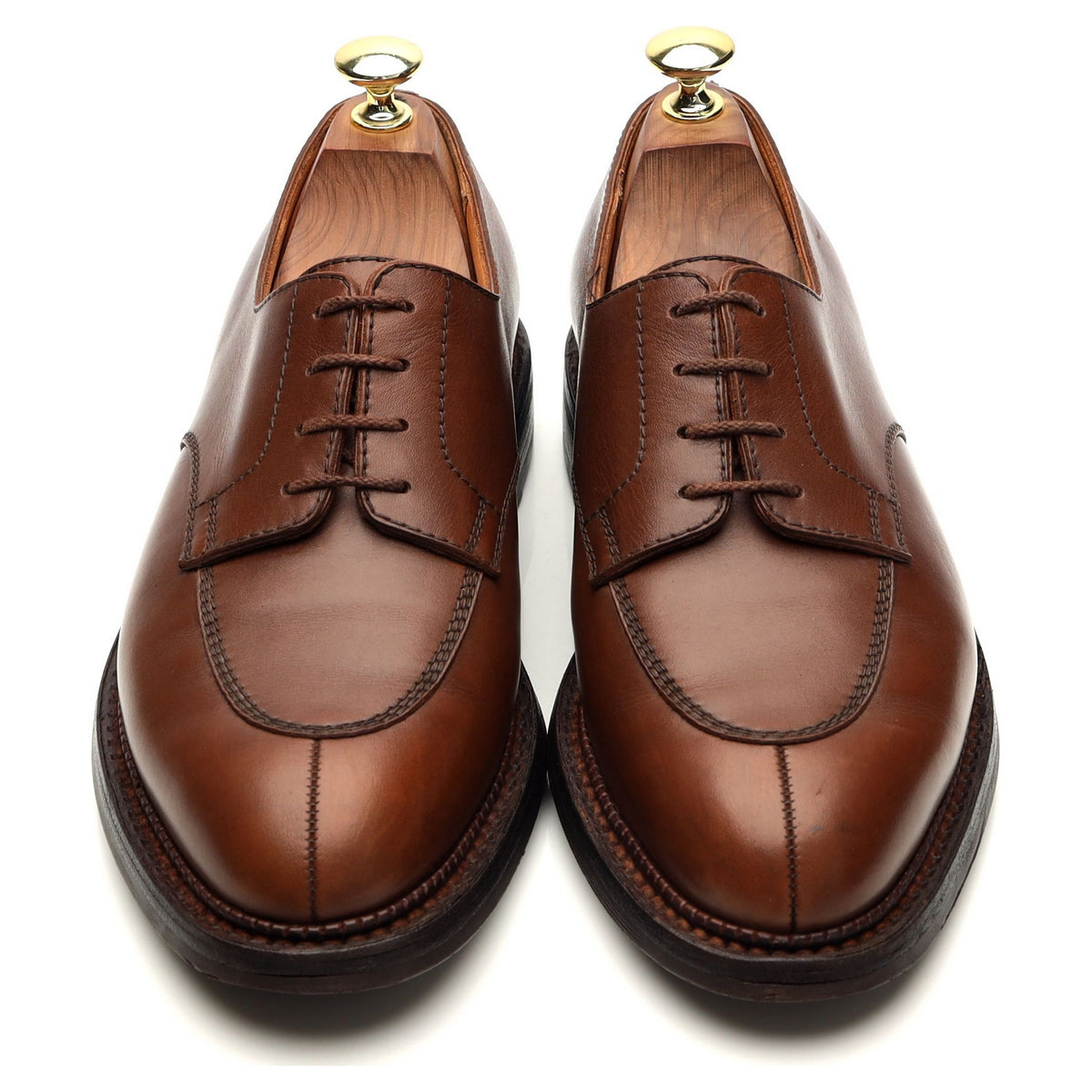 &#39;Half-Hunt&#39; Brown Leather Split Toe Derby 7 D UK 7.5
