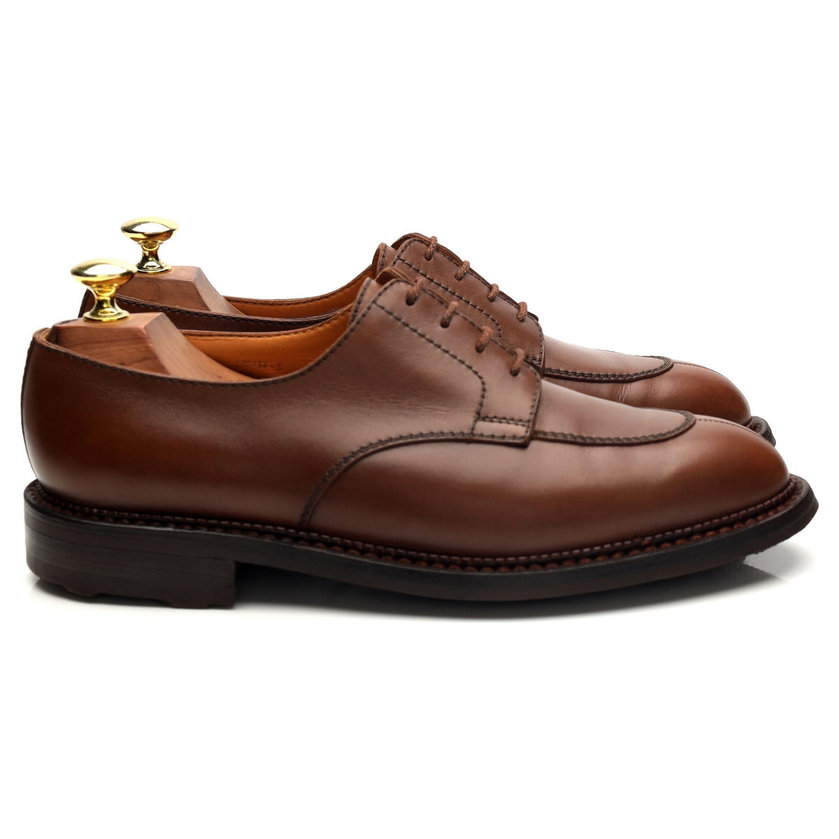 &#39;Half-Hunt&#39; Brown Leather Split Toe Derby 7 D UK 7.5