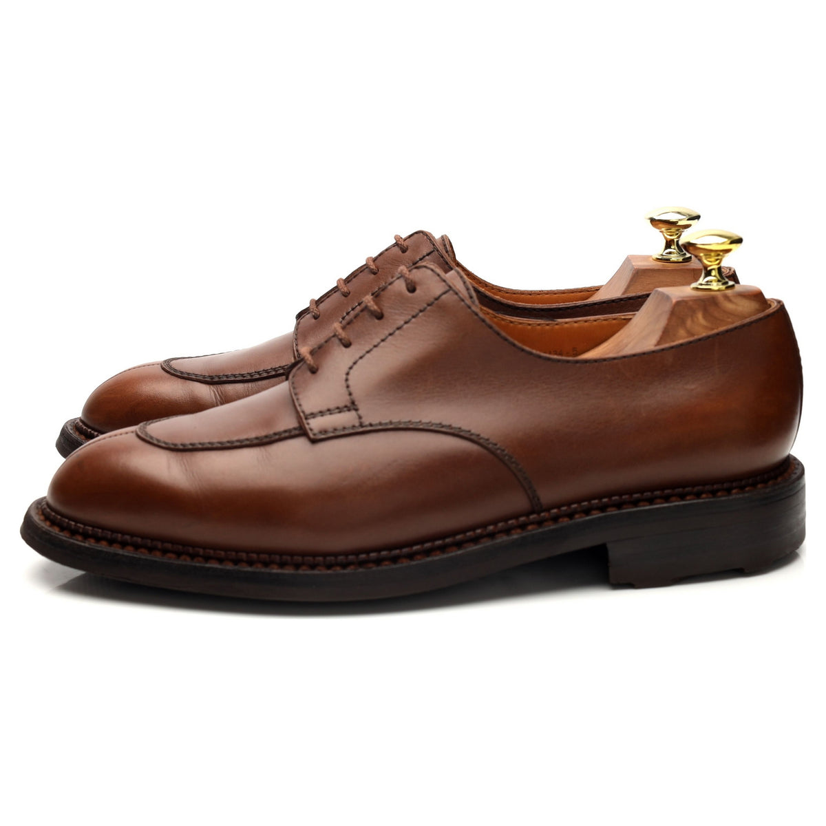 &#39;Half-Hunt&#39; Brown Leather Split Toe Derby 7 D UK 7.5