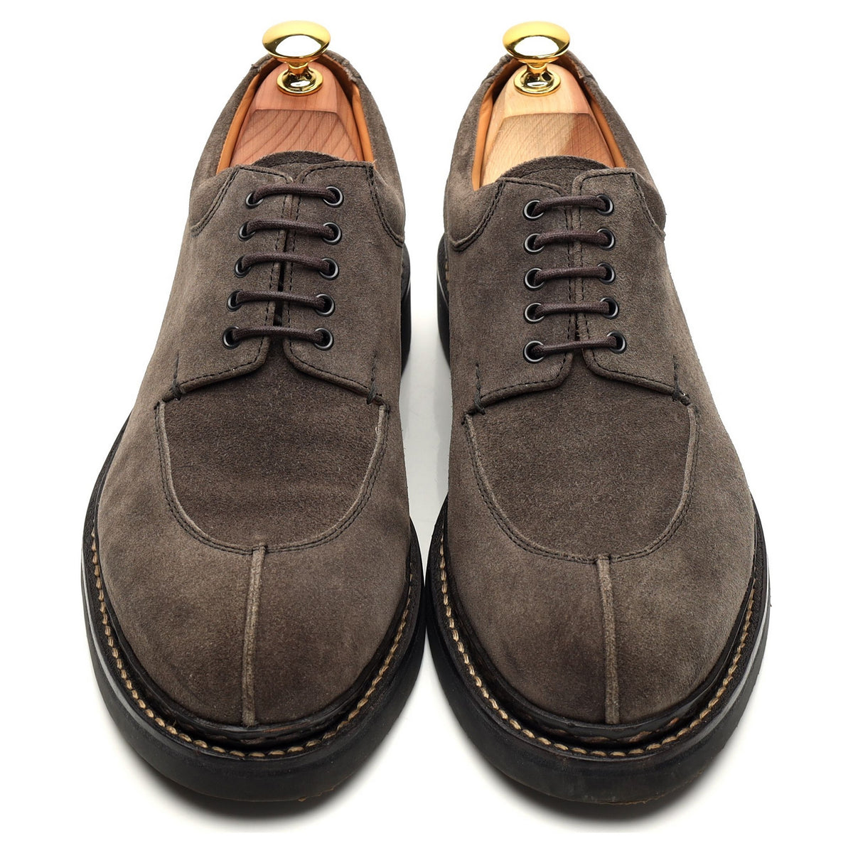 &#39;Cerisier&#39; Grey Suede Split Toe Derby UK 7