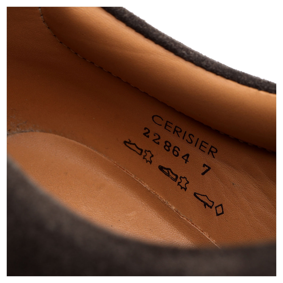 &#39;Cerisier&#39; Grey Suede Split Toe Derby UK 7