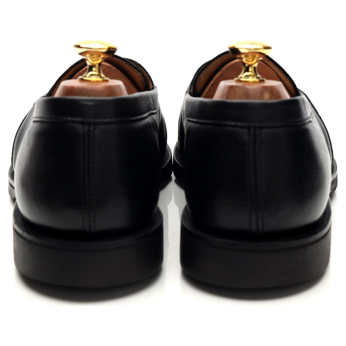 &#39;Penzance&#39; Black Leather Boat Shoes UK 10 E