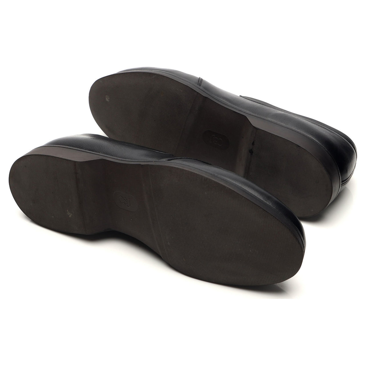 &#39;Penzance&#39; Black Leather Boat Shoes UK 10 E