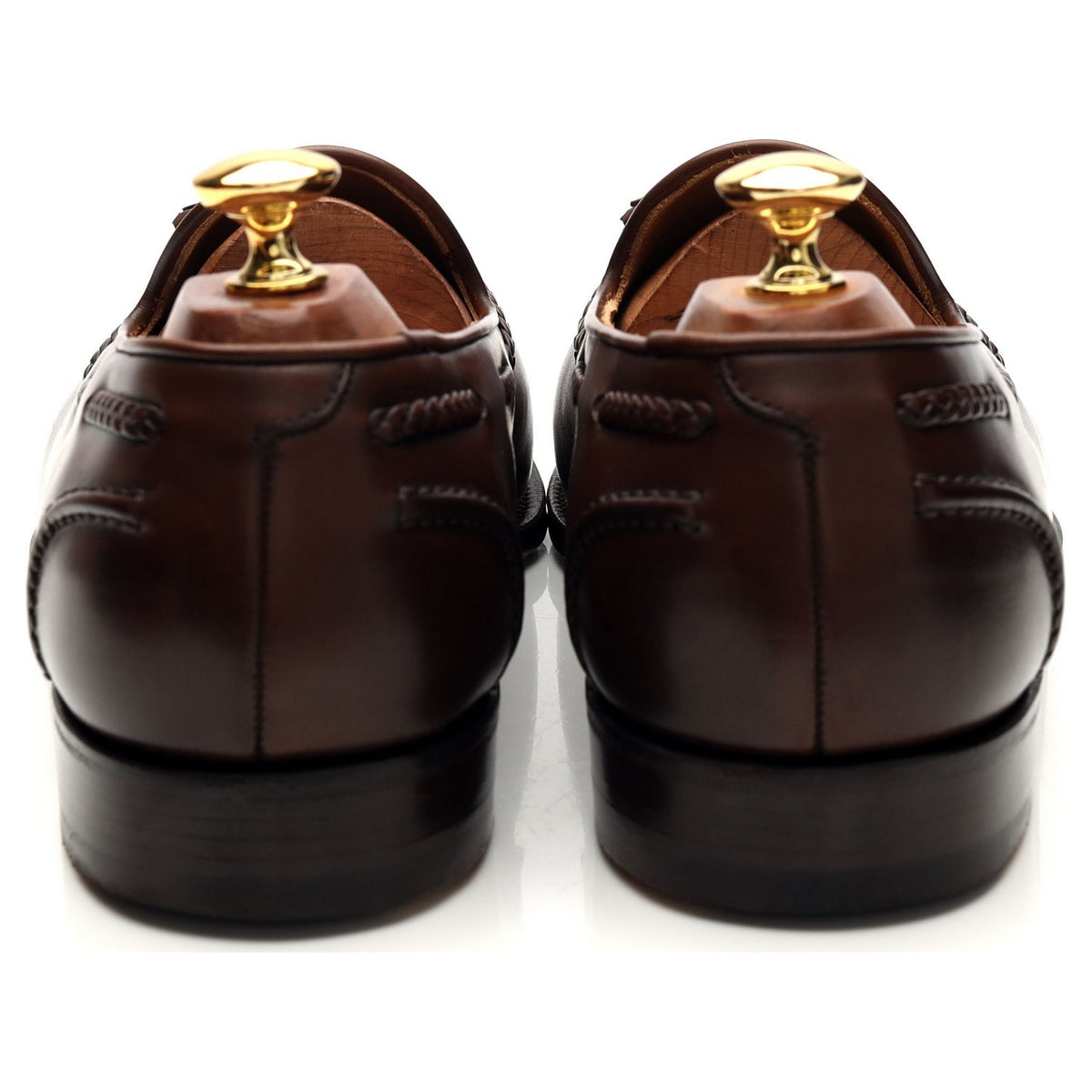 &#39;Belgravia&#39; Brown Leather Tassel Loafers UK 10 E