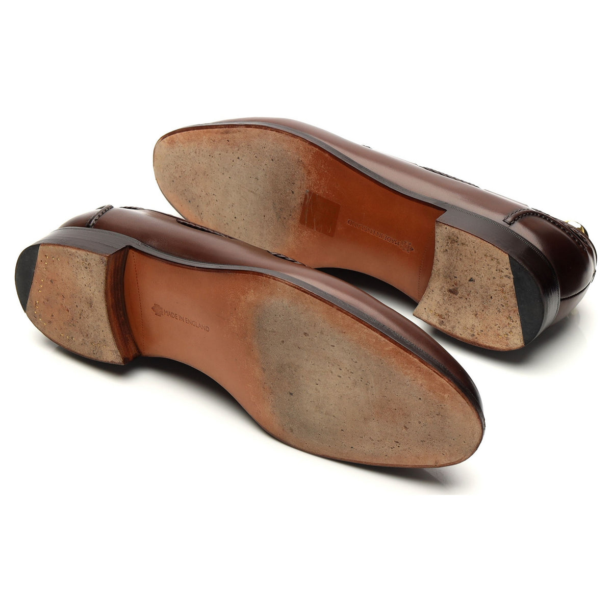 &#39;Belgravia&#39; Brown Leather Tassel Loafers UK 10 E