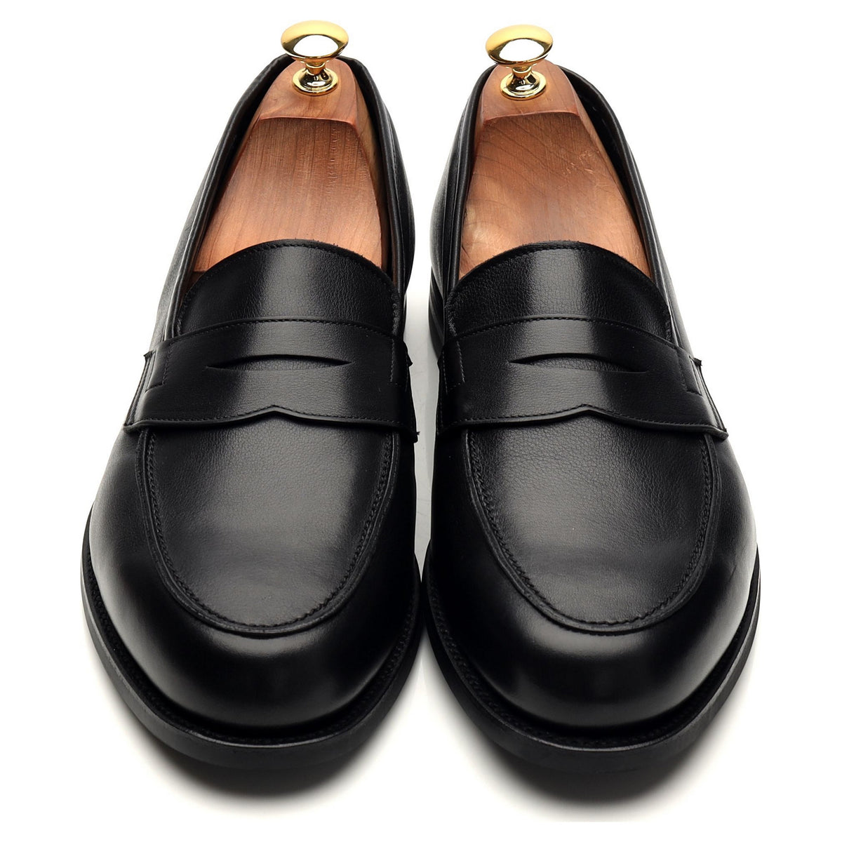 &#39;Brandon&#39; Black Leather Loafers UK 10 E