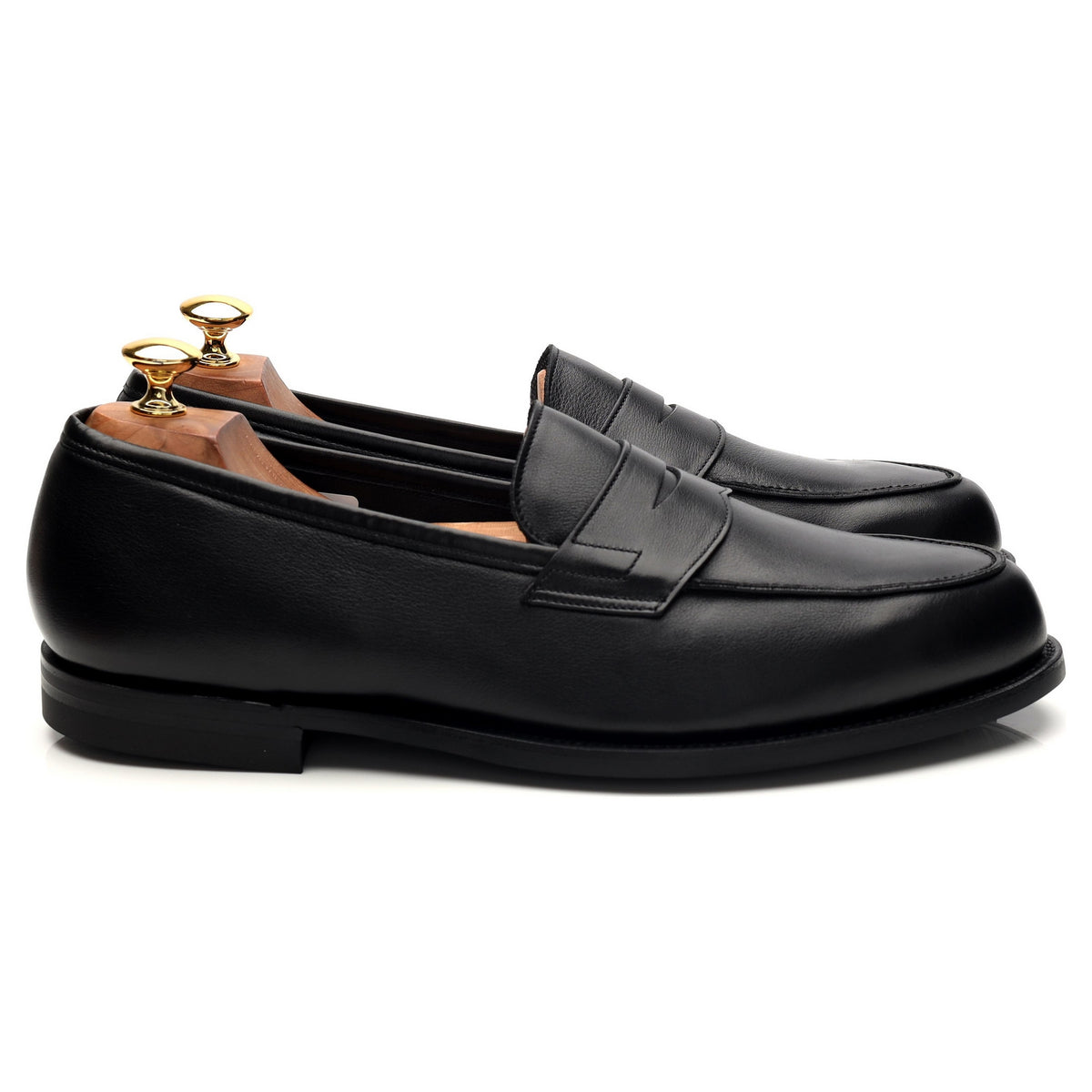 &#39;Brandon&#39; Black Leather Loafers UK 10 E