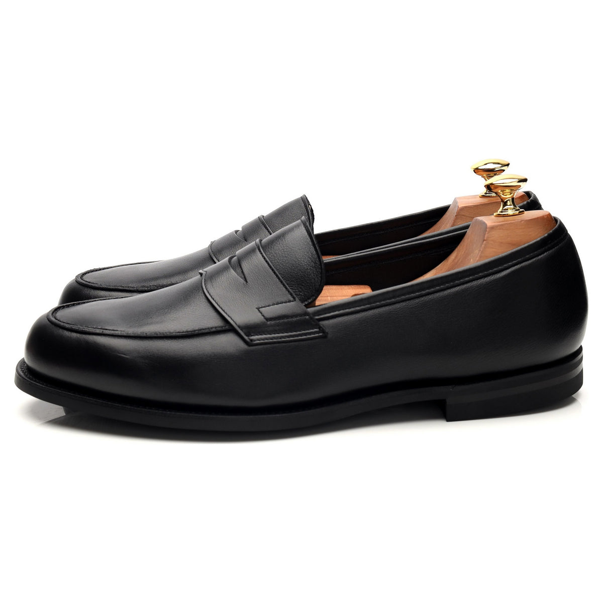 &#39;Brandon&#39; Black Leather Loafers UK 10 E