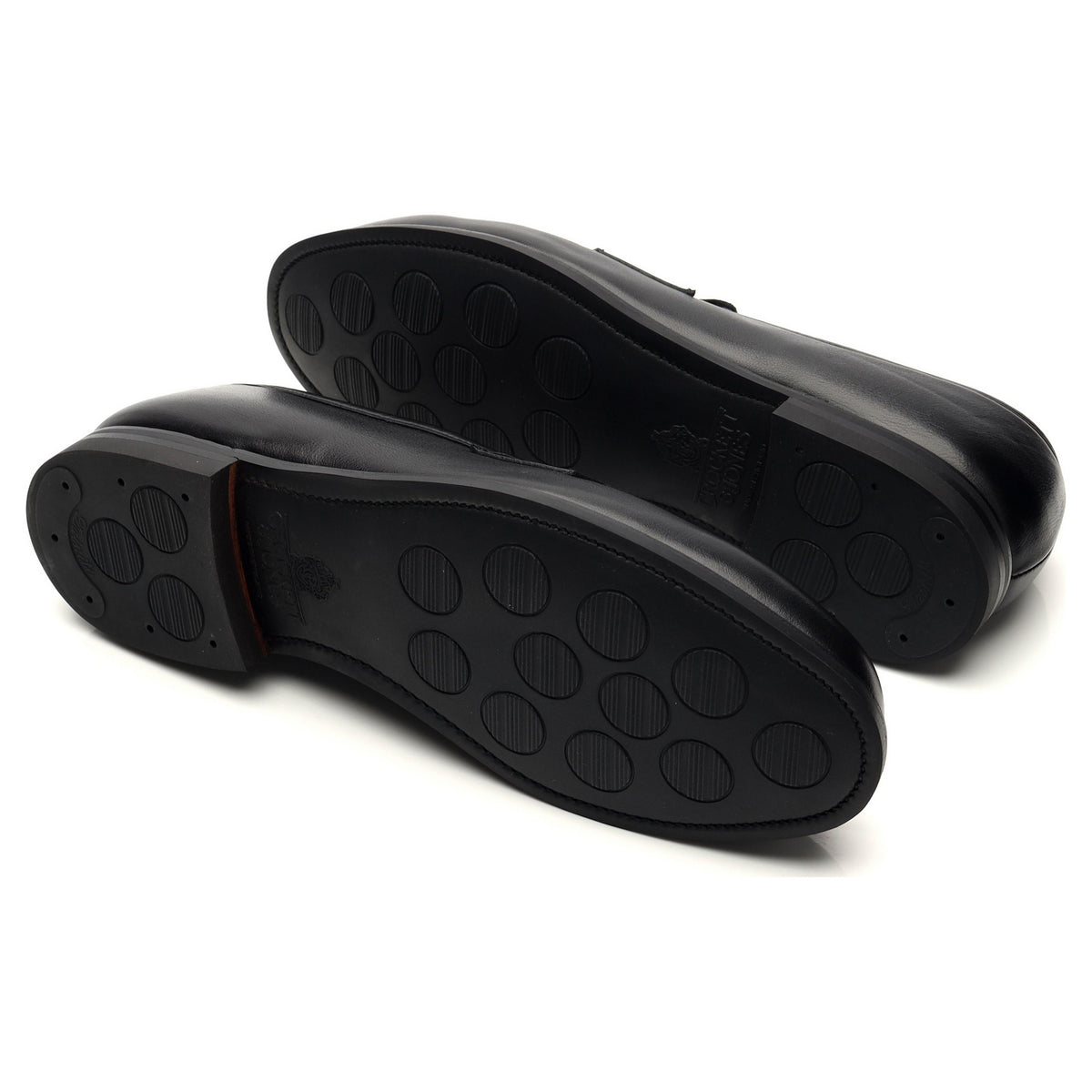 &#39;Brandon&#39; Black Leather Loafers UK 10 E