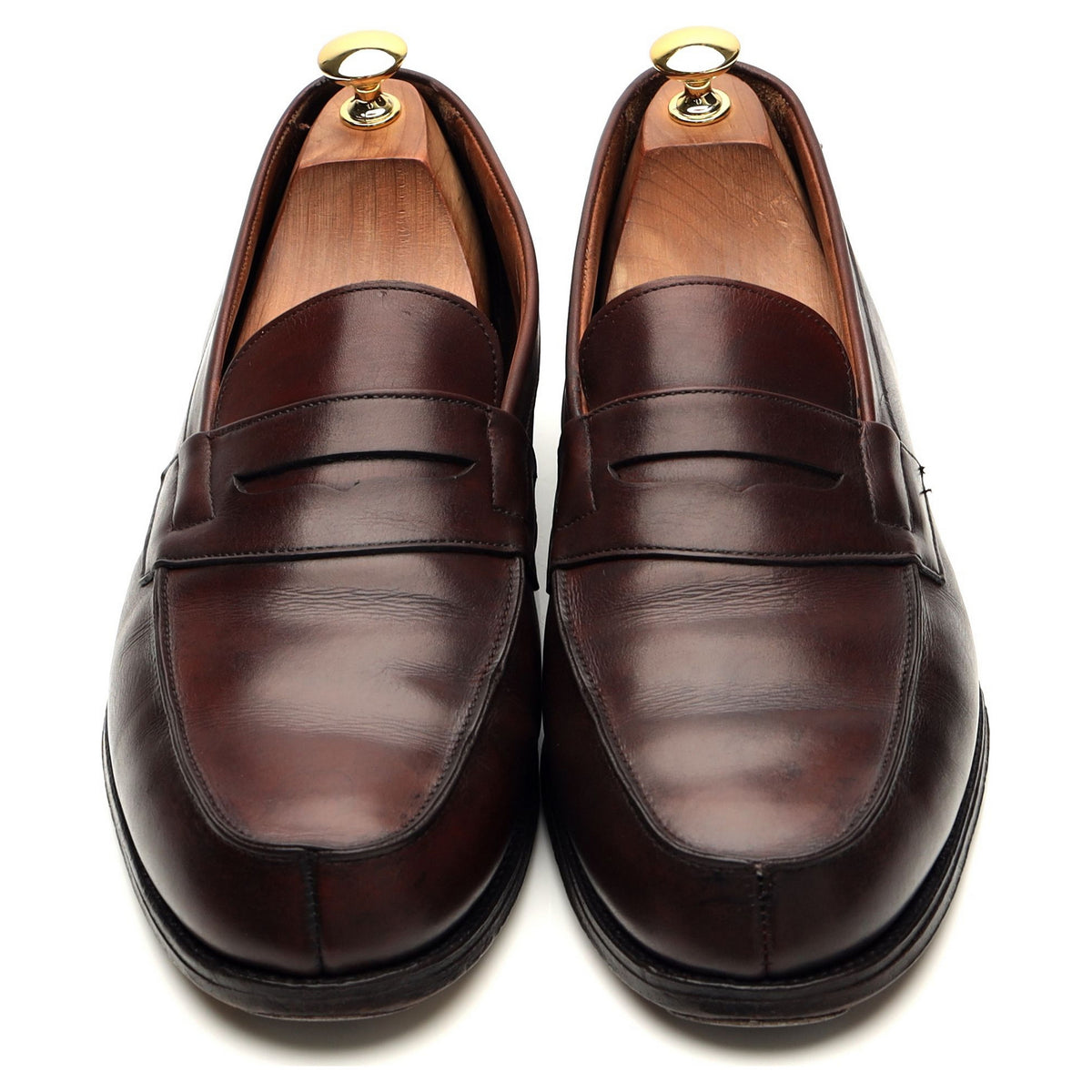 &#39;6030BR&#39; Dark Brown Leather Loafers UK 10