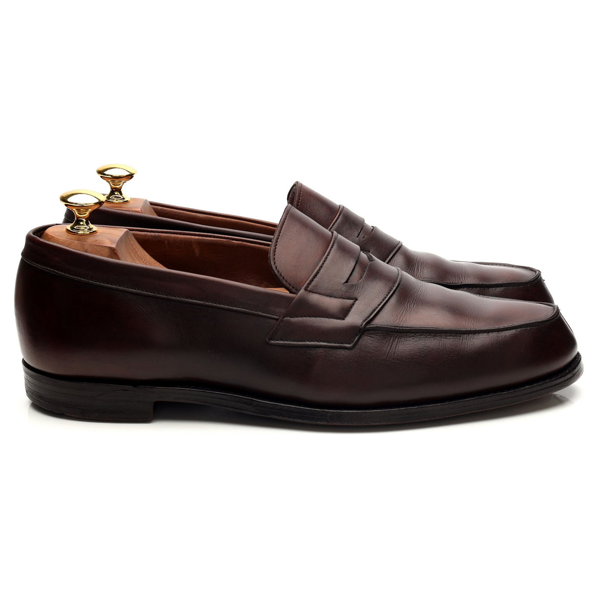&#39;6030BR&#39; Dark Brown Leather Loafers UK 10