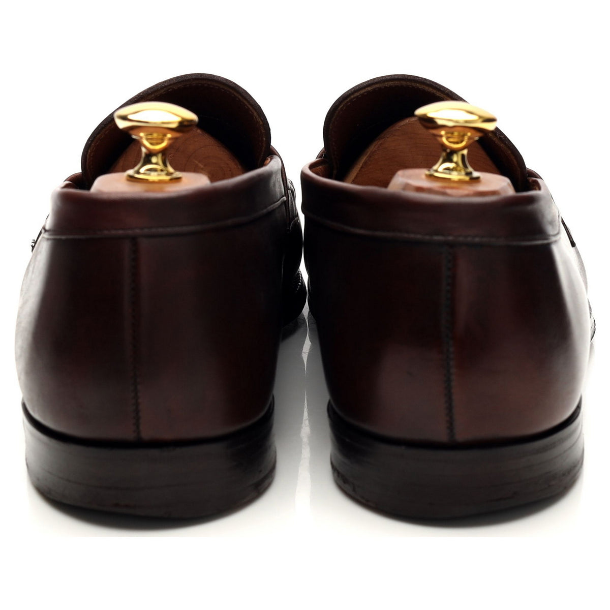 &#39;6030BR&#39; Dark Brown Leather Loafers UK 10