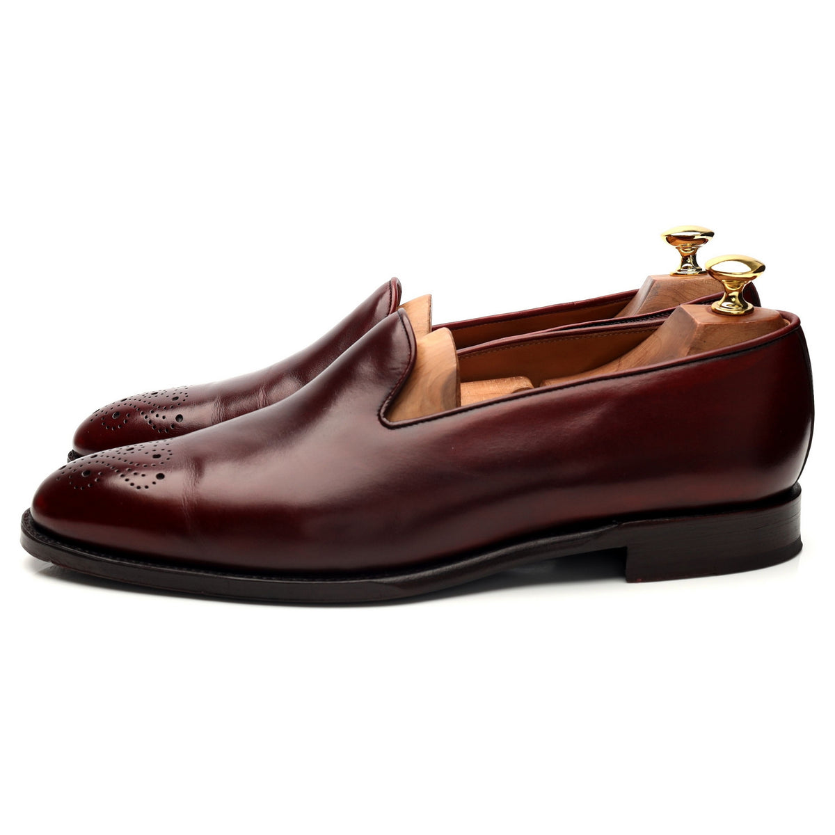 &#39;Laurelhurst&#39; Burgundy Leather Slip On Loafers UK 9.5 E