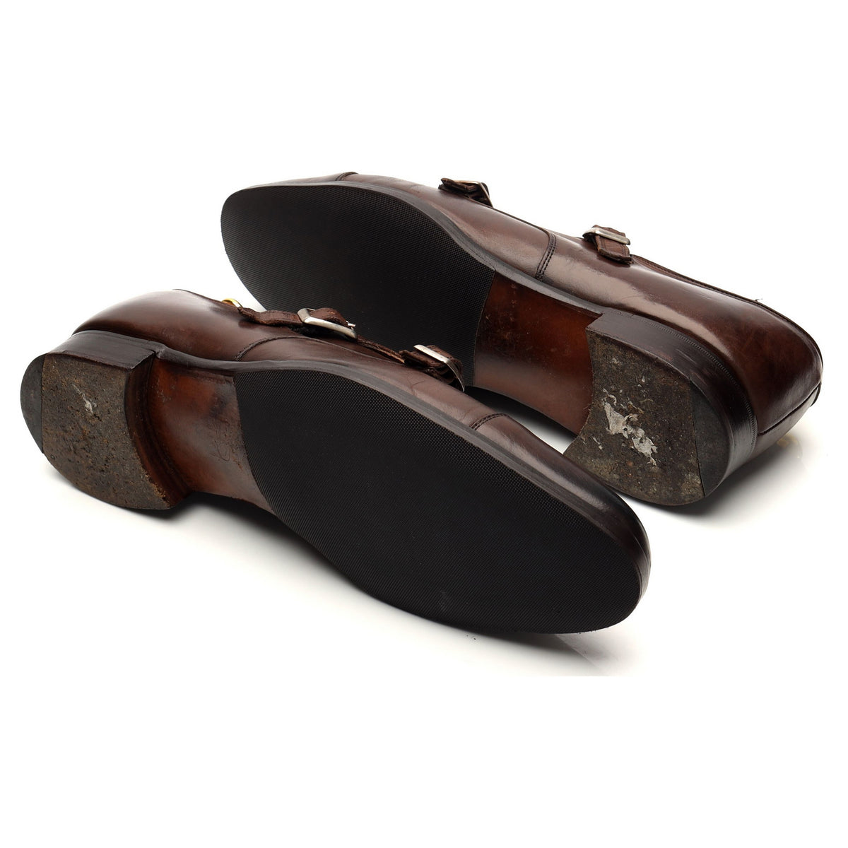&#39;Ramsey&#39; Dark Brown Leather Double Monk Strap UK 12 F