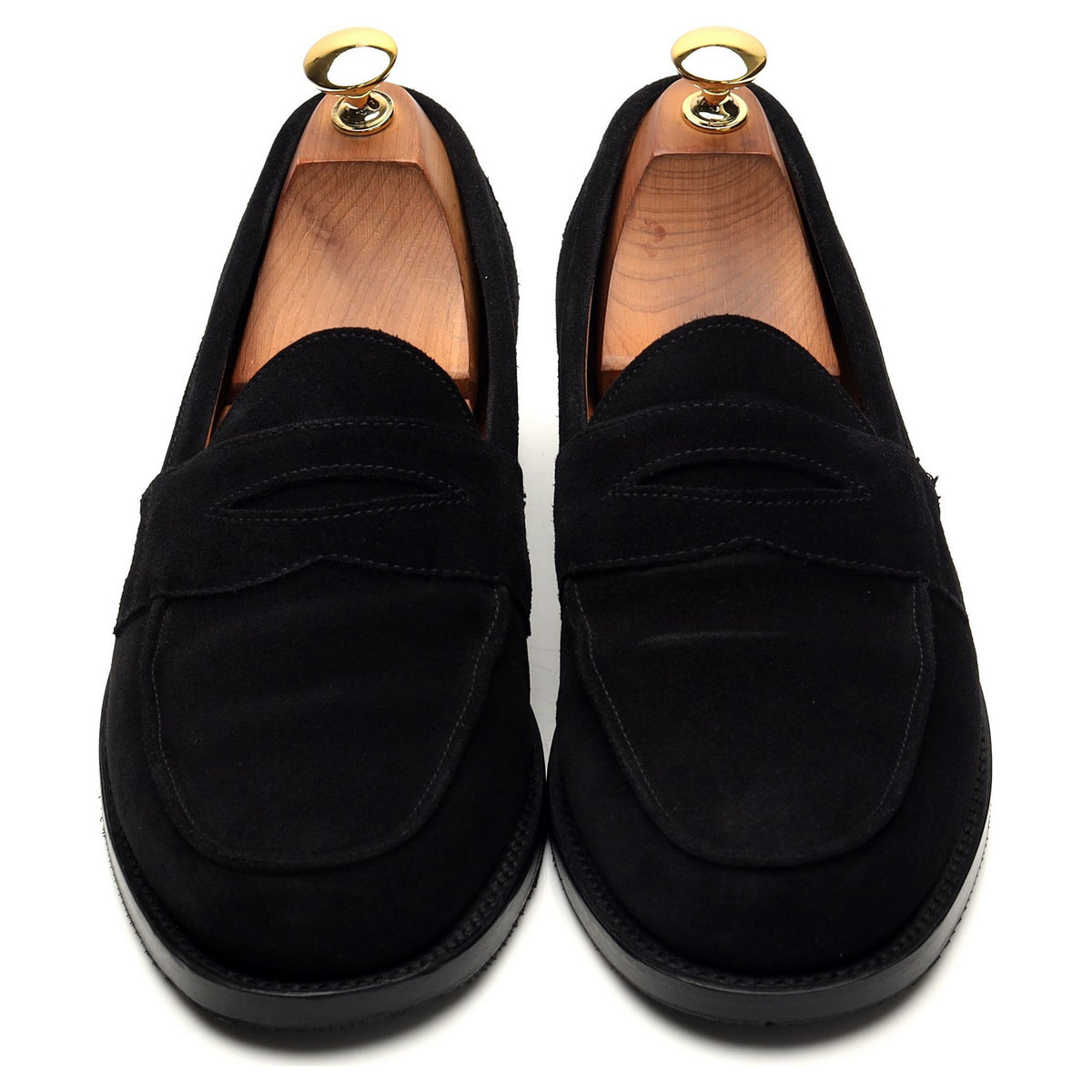 &#39;Madrid&#39; Black Suede Loafers UK 6 F