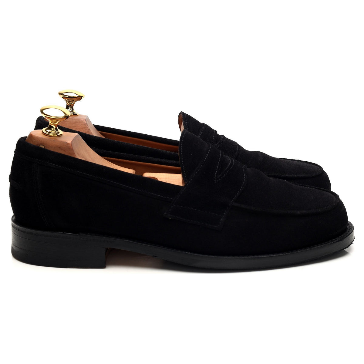 &#39;Madrid&#39; Black Suede Loafers UK 6 F