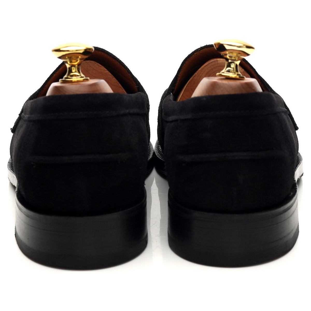 &#39;Madrid&#39; Black Suede Loafers UK 6 F