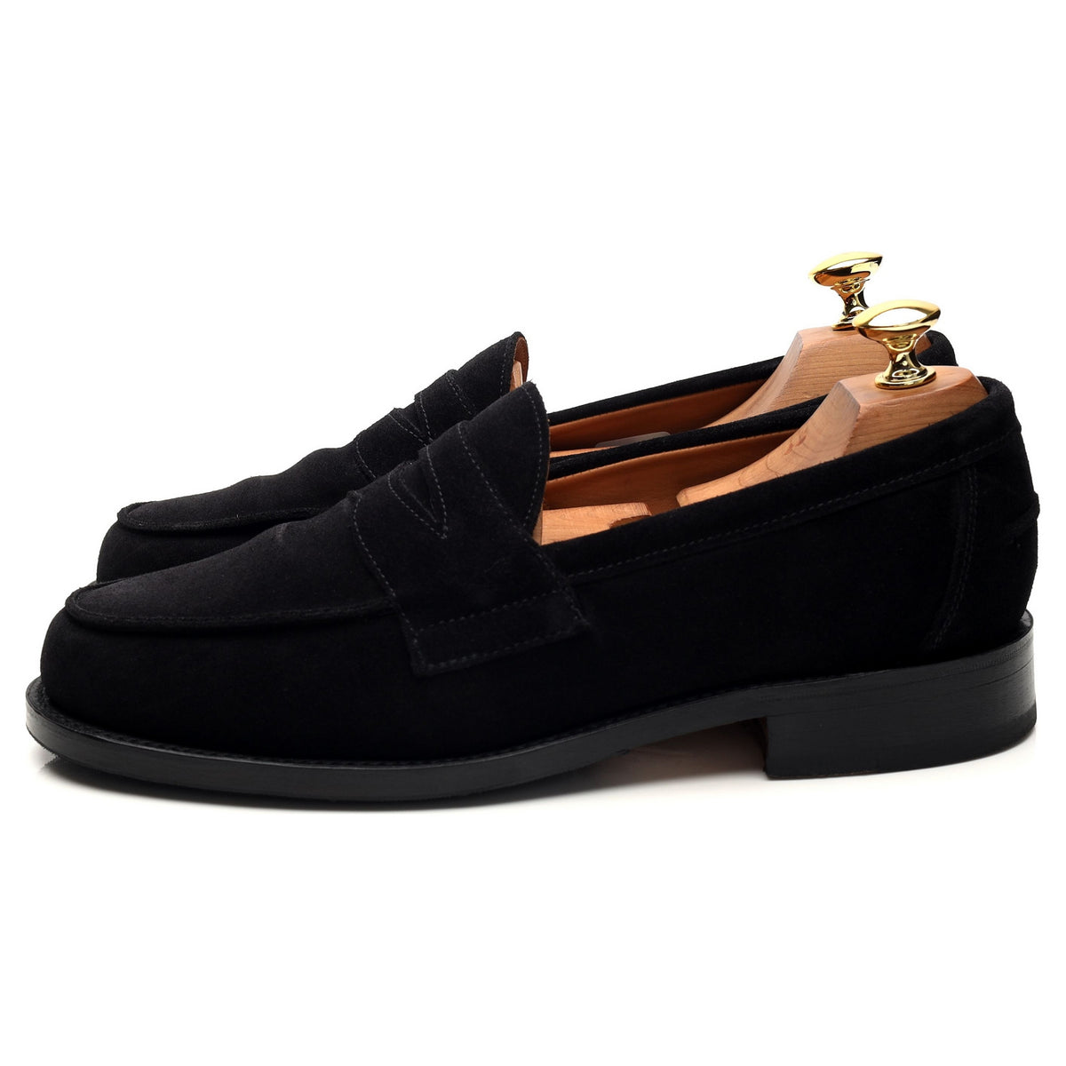 &#39;Madrid&#39; Black Suede Loafers UK 6 F