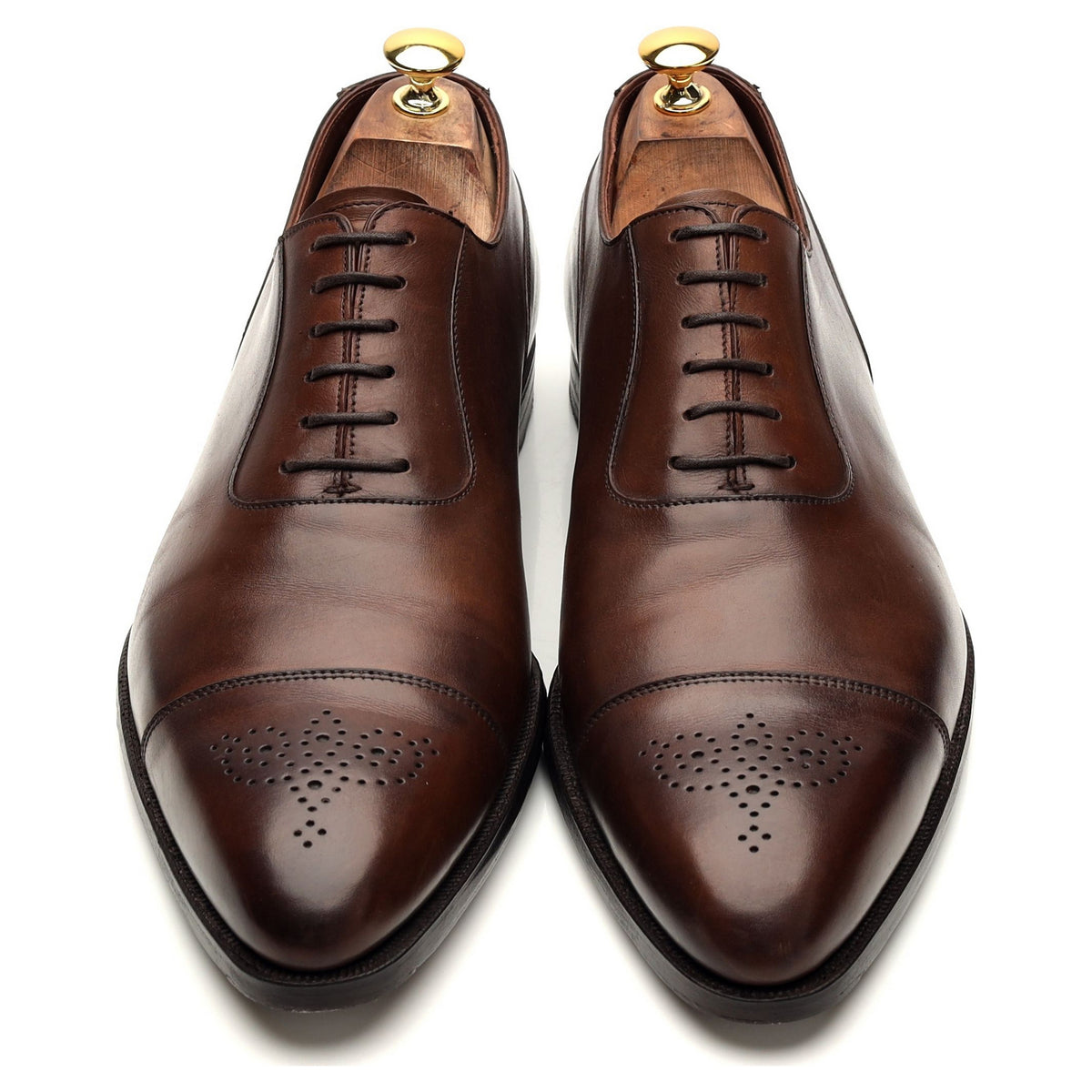 &#39;Barnes&#39; Dark Brown Leather Oxford UK 10.5 E