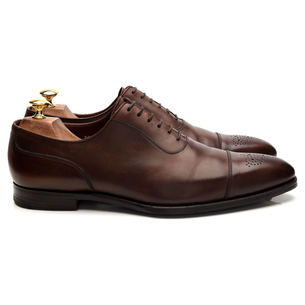 &#39;Barnes&#39; Dark Brown Leather Oxford UK 10.5 E