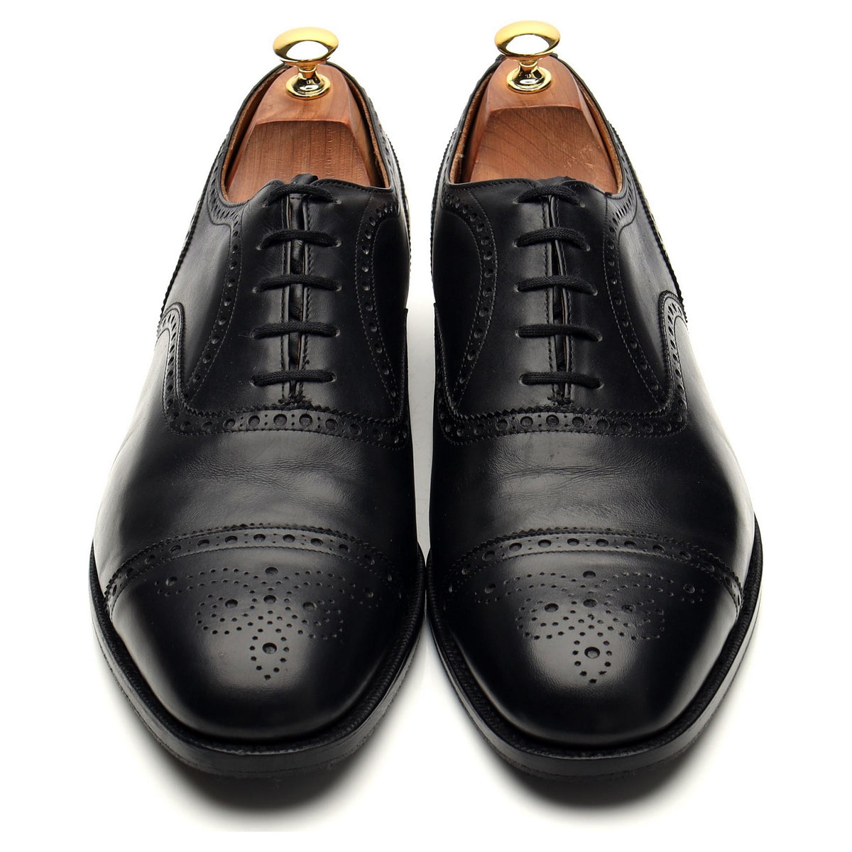 &#39;Diplomat&#39; Black Leather Oxford Brogues UK 11 F
