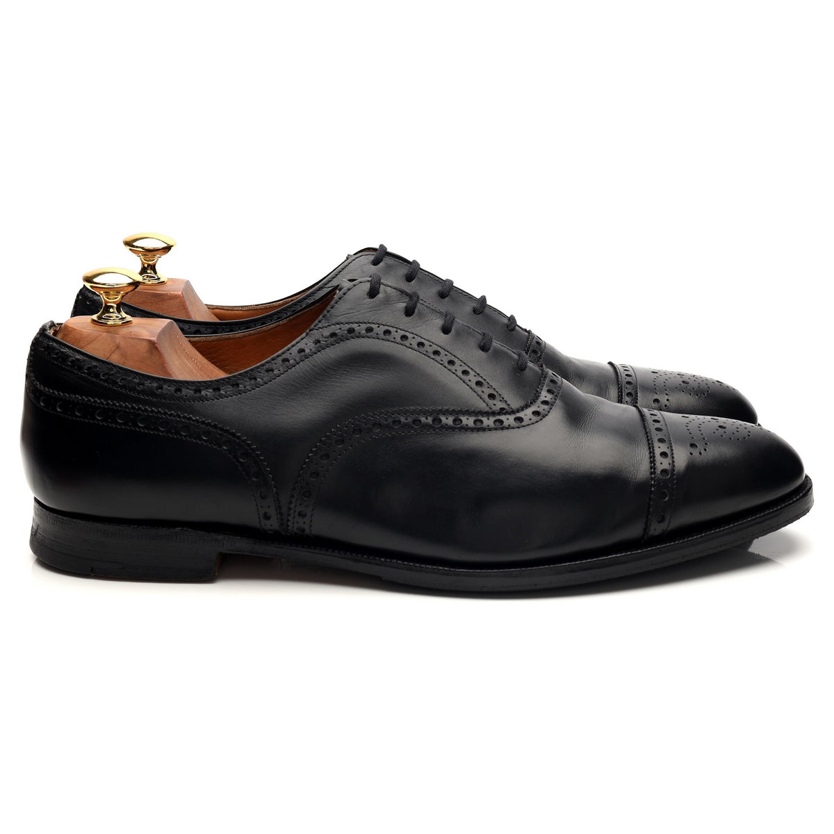 &#39;Diplomat&#39; Black Leather Oxford Brogues UK 11 F