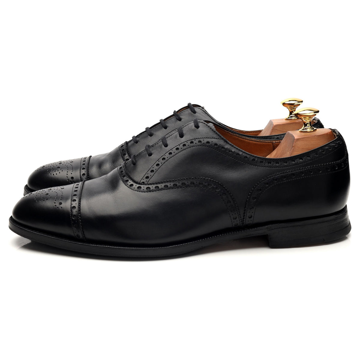 &#39;Diplomat&#39; Black Leather Oxford Brogues UK 11 F