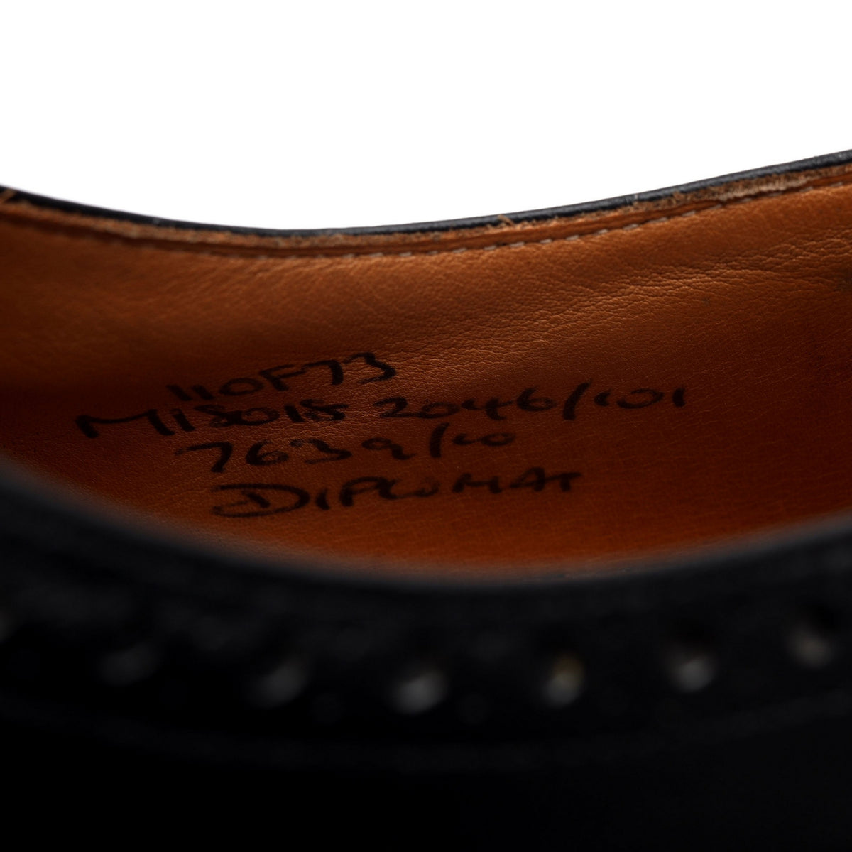 &#39;Diplomat&#39; Black Leather Oxford Brogues UK 11 F
