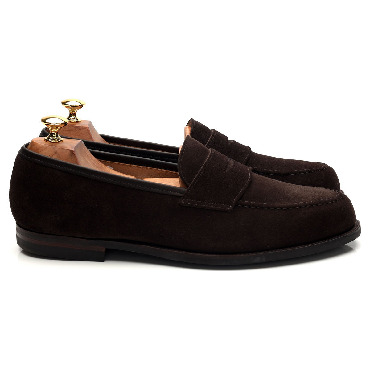 &#39;Concord&#39; Dark Brown Suede Loafers UK 10 E