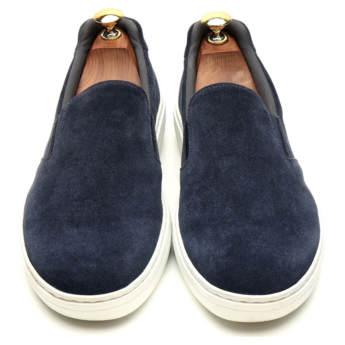 &#39;Fawley&#39; Navy Blue Suede Slip On Sneakers UK 7