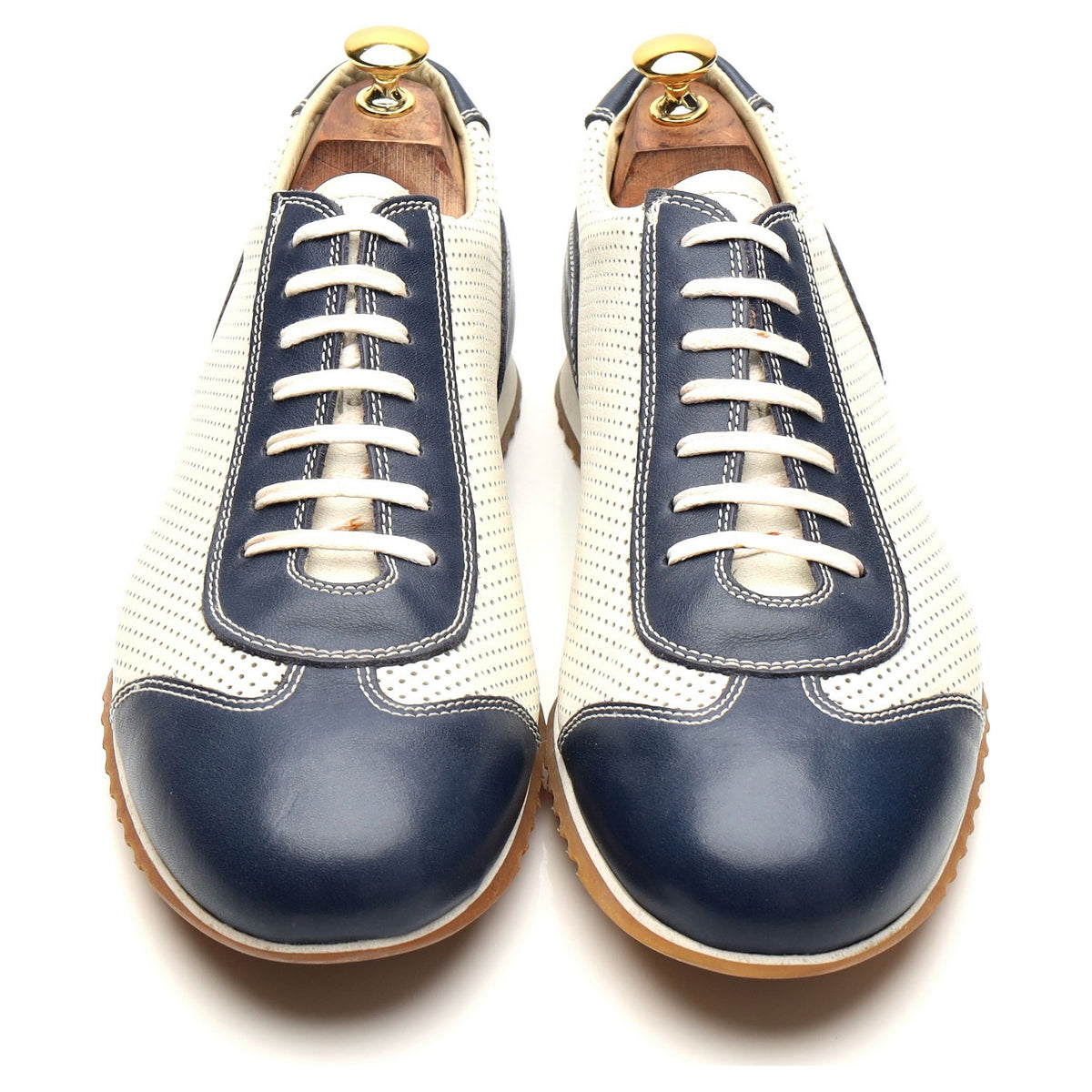 Navy Blue / White Leather Sneakers UK 11