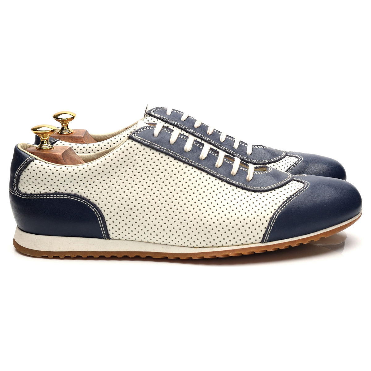 Navy Blue / White Leather Sneakers UK 11