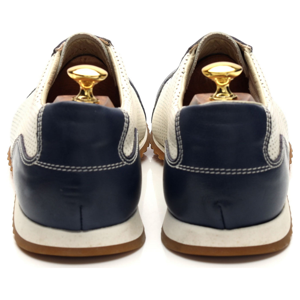 Navy Blue / White Leather Sneakers UK 11