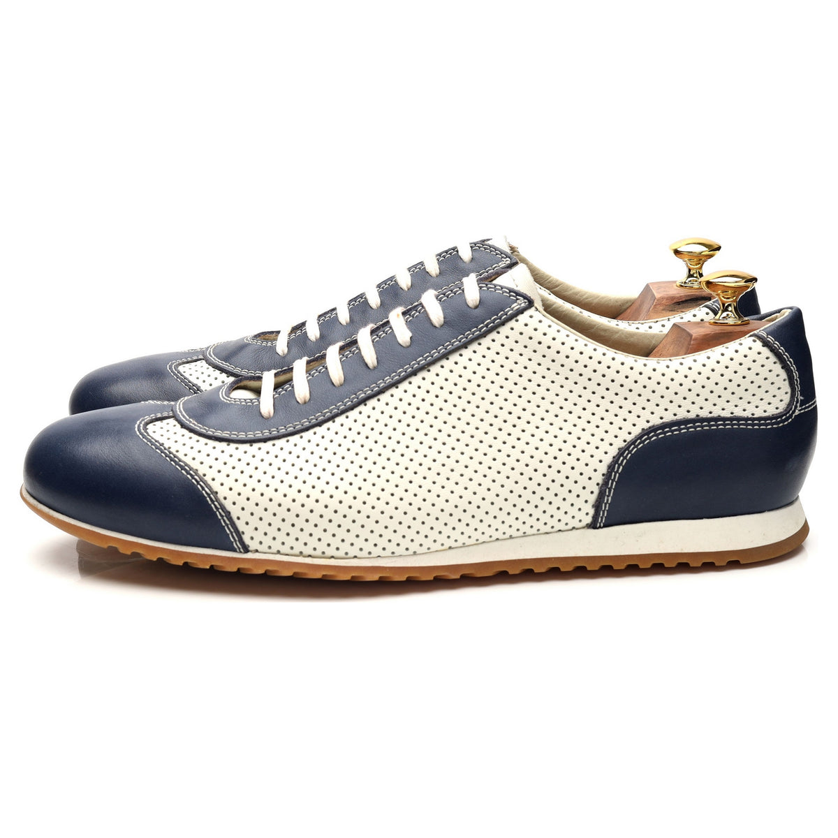 Navy Blue / White Leather Sneakers UK 11