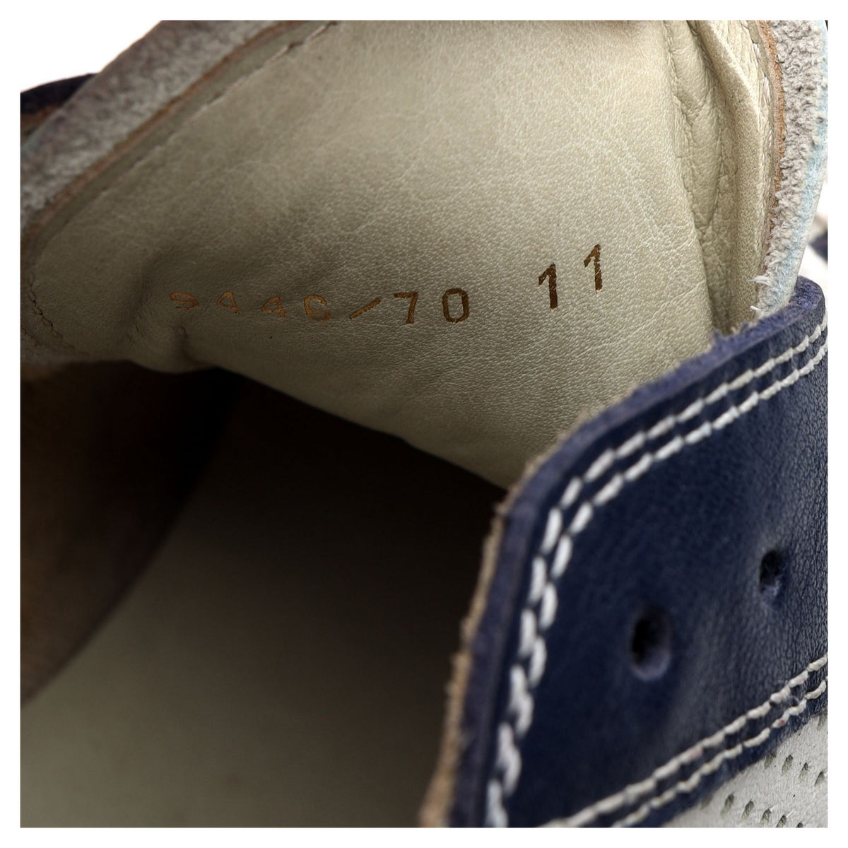 Navy Blue / White Leather Sneakers UK 11