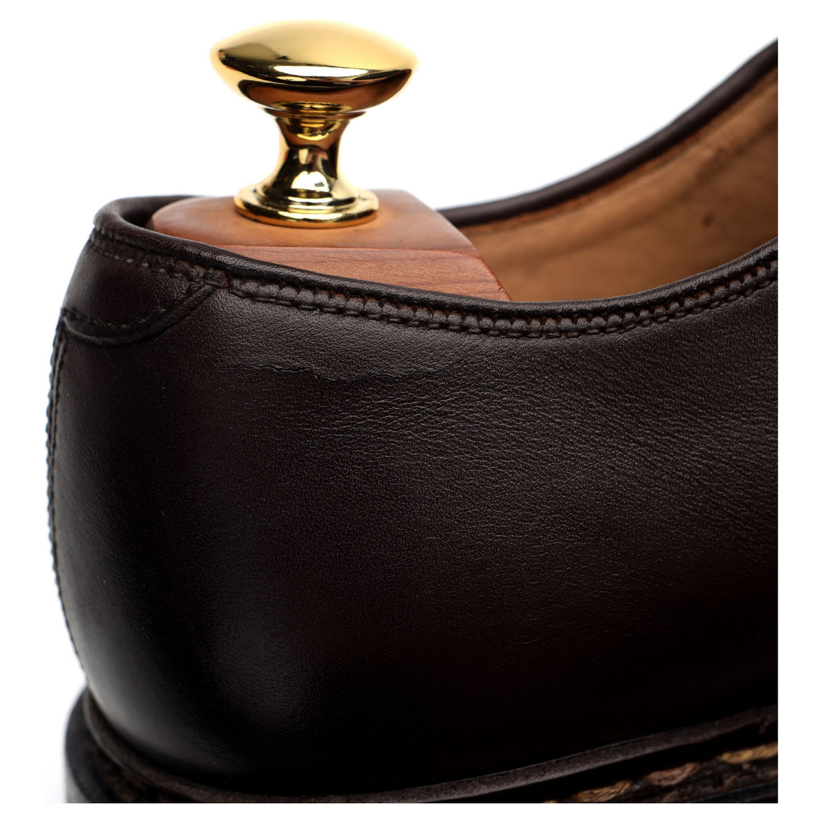 'Bouleau' Dark Brown Leather Monk Strap UK 7
