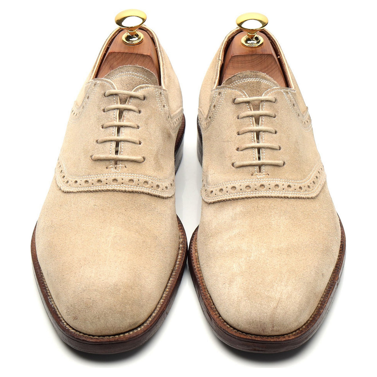 Bespoke Beige Suede Saddle Oxford UK 6 / UK 6.5 E