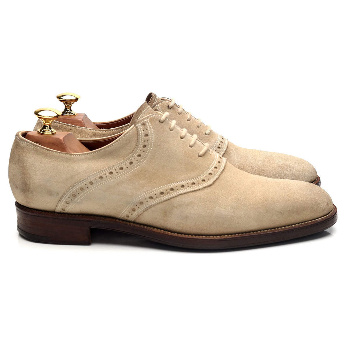 Bespoke Beige Suede Saddle Oxford UK 6 / UK 6.5 E