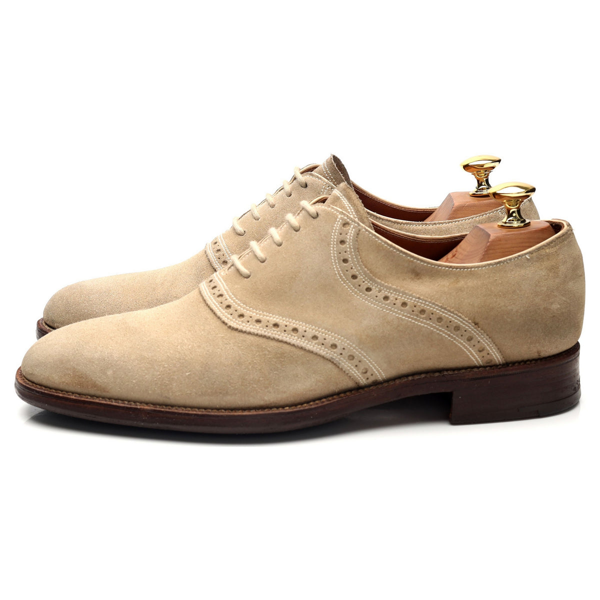 Bespoke Beige Suede Saddle Oxford UK 6 / UK 6.5 E