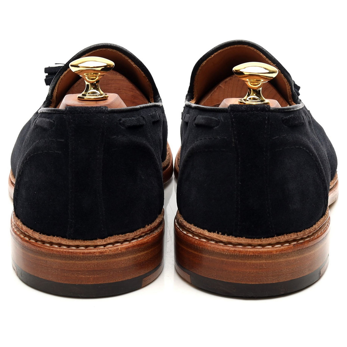 &#39;Elton&#39; Light Black Suede Tassel Loafers UK 9