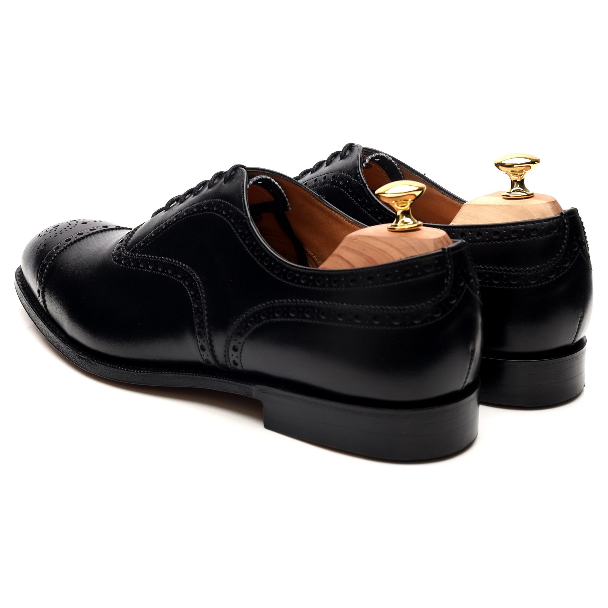 Diplomat' Black Leather Oxford Semi Brogues UK 11 G - Abbot's Shoes