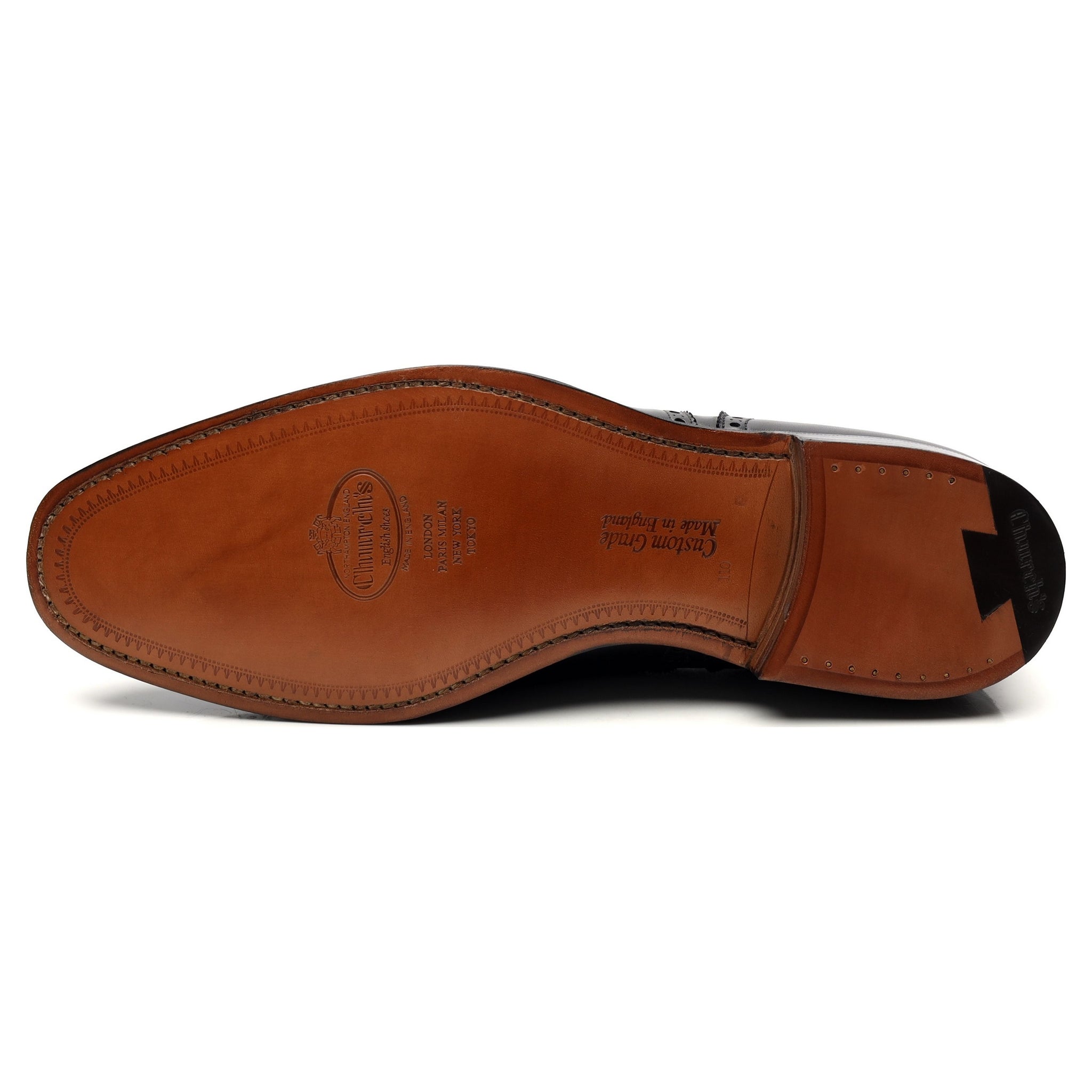 Diplomat' Black Leather Oxford Semi Brogues UK 11 G - Abbot's Shoes