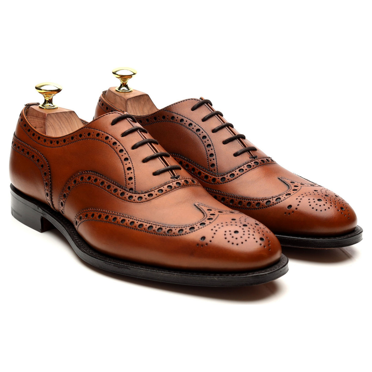 &#39;Chetwynd&#39; Tan Brown Leather Brogues UK 7 F